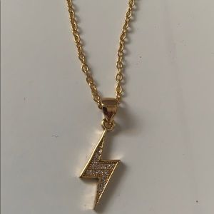 Gold bolt necklace
